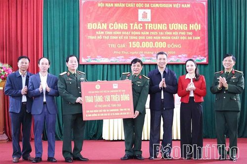 Trung ương Hội Nạn nhân chất độc da cam/Dioxin Việt Nam trao quà hỗ trợ tại Phú Thọ