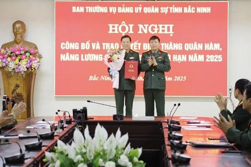 Bắc Ninh: Trao quyết định thăng quân hàm, nâng lương trước thời hạn cho 87 sĩ quan, quân nhân chuyên nghiệp