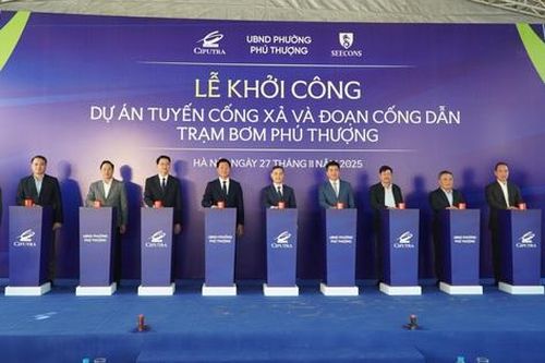Hà Nội: Khởi công dự án thoát nước cho khu đô thị Nam Thăng Long