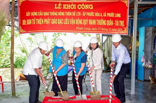 Khởi công cầu giao thông tại ấp Phước Hòa A