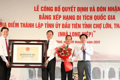 Địa điểm thành lập Tỉnh ủy đầu tiên tỉnh Chợ Lớn được công nhận Di tích quốc gia