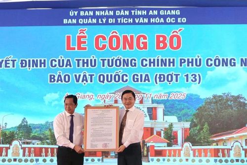 An Giang công bố 2 Bảo vật Quốc gia thuộc văn hóa Óc Eo