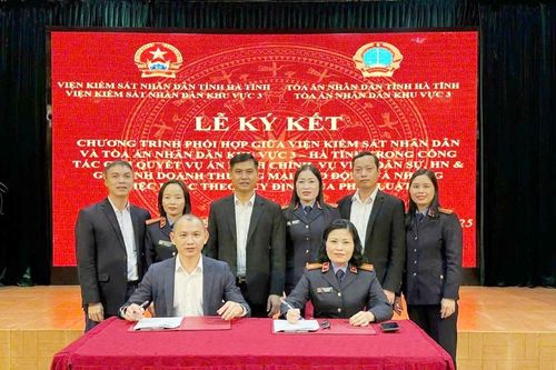 Viện Kiểm sát và Tòa án Khu vực 3 Hà Tĩnh ký kết chương trình phối hợp công tác năm 2026