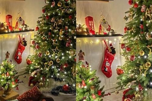 Con gái siêu mẫu Hà Anh ngủ cạnh cây thông chờ Giáng sinh
