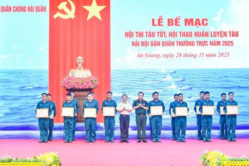 Hải đội dân quân thường trực tỉnh An Giang đạt thành tích cao trong hội thi, hội thao