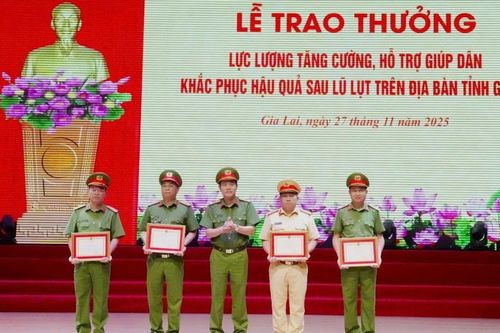 Tặng giấy khen cho 120 tập thể, cá nhân hỗ trợ, giúp đỡ nhân dân Gia Lai khắc phục hậu quả bão lũ