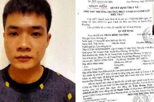 Công an truy nã Trần Đình Trường về tội gây rối trật tự công cộng