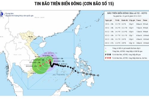 Bộ Công Thương ban hành công điện ứng phó bão số 15 trên Biển Đông