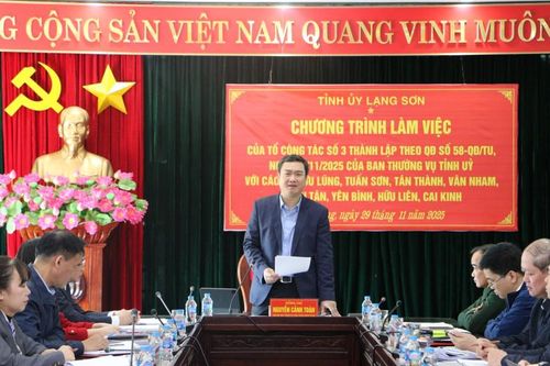 Tổ công tác số 3 làm việc với các xã thuộc huyện Hữu Lũng cũ