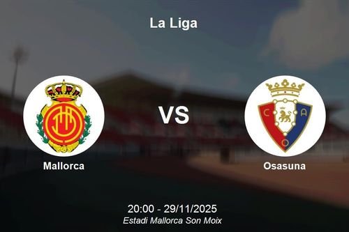 Nhận định Mallorca vs Osasuna - La Liga, 20:00 ngày 29/11