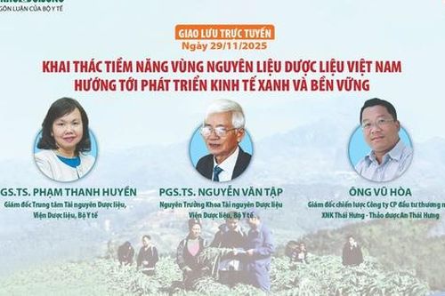 Giao lưu trực tuyến: Khai thác tiềm năng vùng nguyên liệu dược liệu Việt Nam – hướng tới phát triển kinh tế xanh và bền vững