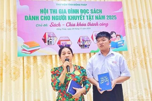 Đồng Tháp: Thi gia đình đọc sách dành cho người khuyết tật