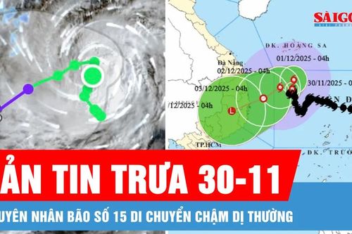 Bản tin trưa 30-11: Nguyên nhân bão số 15 di chuyển chậm dị thường