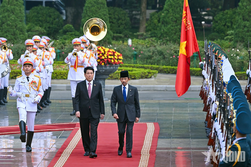 Chủ tịch nước Lương Cường chủ trì lễ đón chính thức Quốc vương Brunei