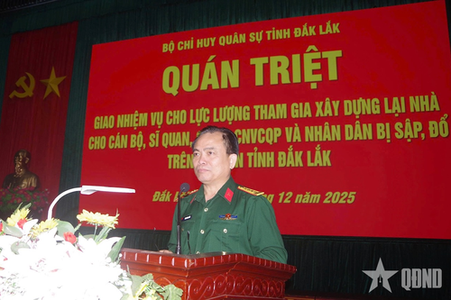 Bộ CHQS tỉnh Đắk Lắk: 150 cán bộ, chiến sĩ lên đường xây nhà ở cho người dân bị thiệt hại do bão lũ