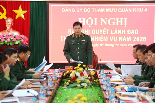 Đảng ủy Bộ Tham mưu (Quân khu 4) ra Nghị quyết lãnh đạo thực hiện nhiệm vụ năm 2026
