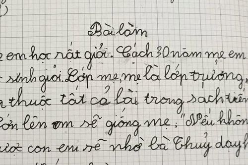 Học trò lớp 1 làm bài văn tả mẹ, làm lộ 'bí mật' khiến ai cũng ngạc nhiên