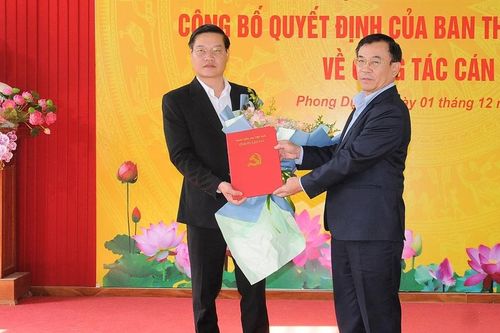 Đồng chí Đỗ Quang Trung được điều động, chỉ định Bí thư Đảng ủy xã Phong Dụ Hạ