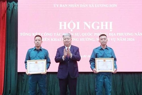 Xã Lương Sơn tổng kết công tác quân sự, quốc phòng địa phương năm 2025