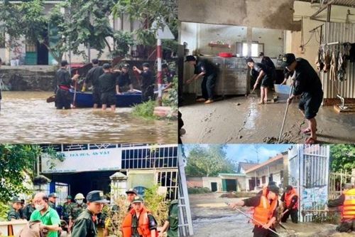 Công an Lâm Đồng chung sức cùng Nhân dân xã Nam Đà khắc phục hậu quả sau lũ