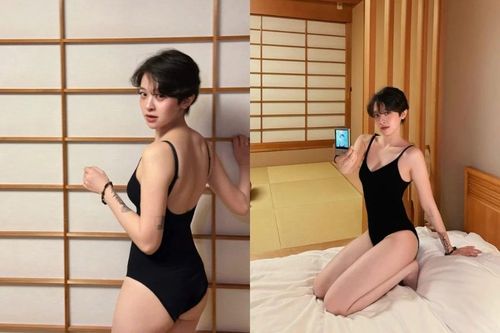 Hot girl tóc tém hiếm hoi diện đồ bơi khoe dáng