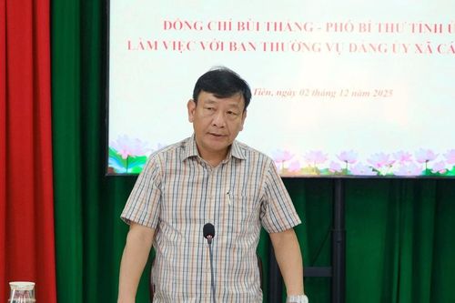 Phó Bí thư Tỉnh ủy Lâm Đồng Bùi Thắng làm việc với xã Cát Tiên