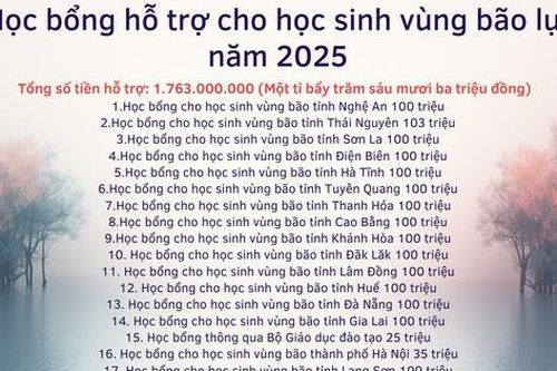 Năm 2025, Quỹ Khuyến học Việt Nam hỗ trợ học sinh vùng bão lụt gần 2 tỉ đồng