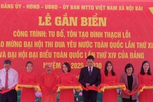 Xã Nội Bài khánh thành, gắn biển công trình đình Thạch Lỗi và đình Ninh Môn