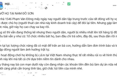 Thông tin về vụ việc xảy ra ở phường Nam Đồ Sơn