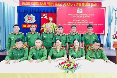 Công an xã Quế Sơn phát động phong trào thi đua Ba nhất 'Kỷ luật nhất - Trung thành nhất - Gần dân nhất'