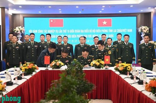 Hội đàm lần thứ 16 giữa BĐBP tỉnh Lai Châu và BĐBP khu vực Mông Tự