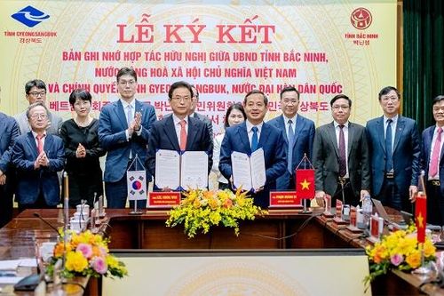 Ký kết ghi nhớ hợp tác hữu nghị giữa tỉnh Bắc Ninh và tỉnh Gyeongsangbuk (Hàn Quốc)