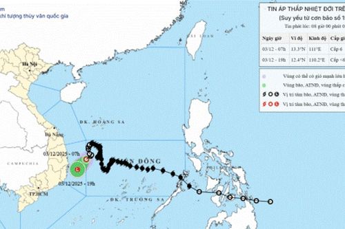 Bão số 15 KOTO suy yếu thành áp thấp nhiệt đới