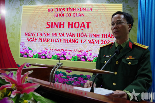 Dân chủ, cởi mở khi sinh hoạt chính trị, văn hóa, pháp luật ở cơ quan Bộ CHQS tỉnh Sơn La