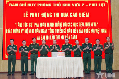 Ban chỉ huy Phòng thủ khu vực 2 - Phú Lợi phát động đợt thi đua tăng tốc, bứt phá