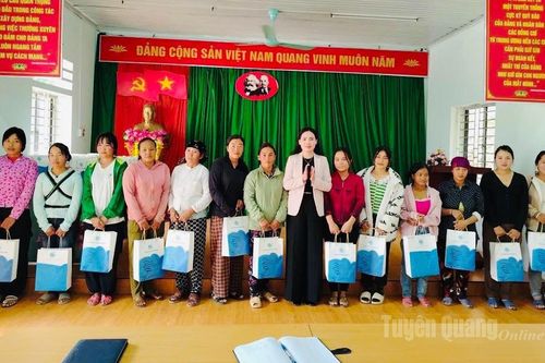 Hội LHPN tỉnh trao quà hỗ trợ phụ nữ khó khăn tại xã Minh Tân
