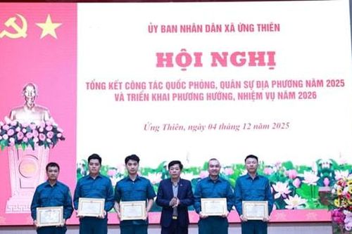 Xã Ứng Thiên triển khai nhiệm vụ quốc phòng, quân sự năm 2026