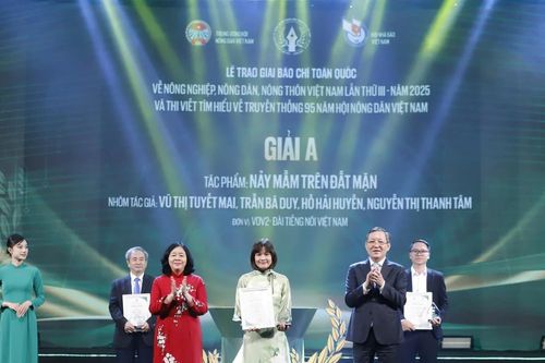 Trao giải báo chí toàn quốc về nông nghiệp, nông dân, nông thôn năm 2025
