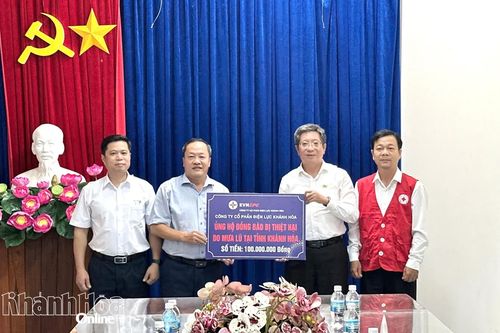 Công ty Cổ phần Điện lực Khánh Hòa ủng hộ 100 triệu đồng cho người dân bị ảnh hưởng mưa lũ