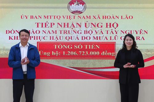 Xã Hoàn Lão: Ủng hộ hơn 1,2 tỉ đồng giúp đỡ đồng bào Nam Trung bộ và Tây Nguyên