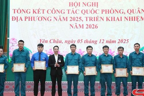 Xã Yên Châu tổng kết công tác quốc phòng quân sự địa phương năm 2025