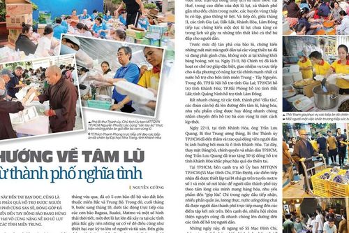 Hướng về tâm lũ từ thành phố nghĩa tình