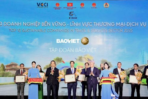 Tập đoàn Bảo Việt nhận danh hiệu Ngôi sao CSI, 10 năm liên tiếp được vinh danh Top 10 Doanh nghiệp bền vững nhất Việt Nam