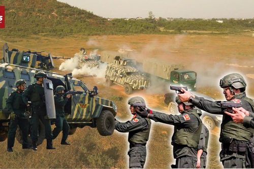 Cảnh sát gìn giữ hòa bình phô diễn hỏa lực: Màn chống khủng bố nghẹt thở