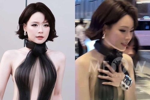 'Mẹ bỉm 2 con' Sam mặc áo mỏng tang hở bạo, phải lấy tay che chắn sợ hớ hênh ở đám đông