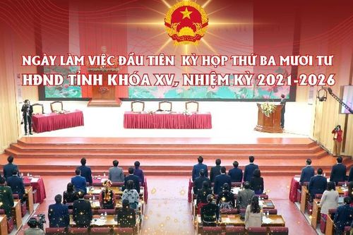 Hình ảnh ngày làm việc đầu tiên Kỳ họp thứ ba mươi tư HĐND tỉnh khóa XV, nhiệm kỳ 2021 - 2026