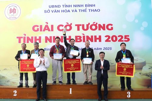 Các phường Hoa Lư, Phủ Lý, Nam Định đạt Giải Nhất đồng đội các lứa tuổi Giải Cờ tướng tỉnh Ninh Bình năm 2025