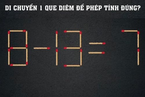 Chỉ cần di chuyển 1 que để giải phép tính 'xoắn não', bạn nghĩ ra chưa?