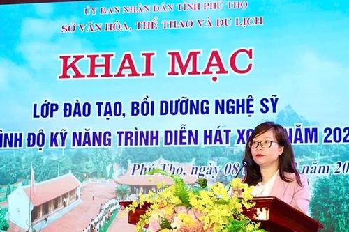 Khai mạc lớp đào tạo, bồi dưỡng nghệ sĩ có trình độ kỹ năng trình diễn hát Xoan
