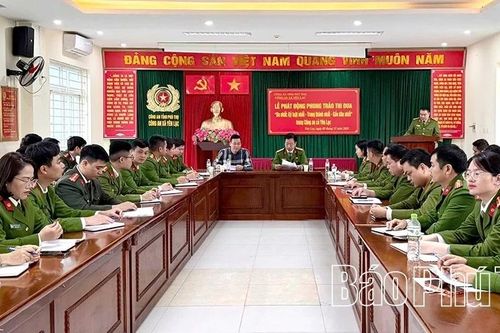 Công an xã Yên Lạc phát động phong trào thi đua 'Ba nhất'